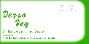 dezso hey business card